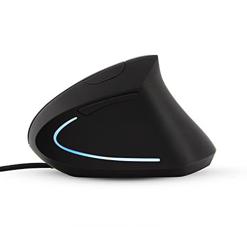 Wired Vertical Mouse, Ceyia Ergonomic Computer Mouse USB Optical Mouse for Computers and Laptops with 5-Button Black, 400/800/1200/1600 DPI-Reduce Wrist Pain