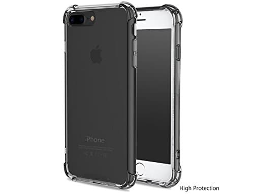 iPhone 7 Plus Case, ICESMART Crystal Clear TPU Back Cover With Drop Protection/Shock Absorption Soft Slim Flexible Transparent Case For Apple iPhone 7 Plus - Smoke Black
