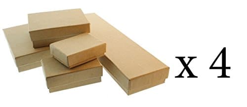 20 Pack Jewelry/Gift Boxes - Extra Small, Small, Medium, Square, Long(Necklace) sizes (Kraft(Brown))