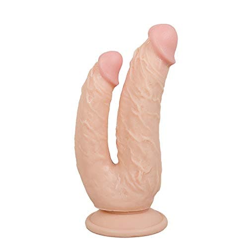 Varret Double Headed Ended Penetration Big Suction Cup Couples Fun-Shop Toys Women,Flesh（Large Size 4.5 cm and Small Size 3.5 cm）