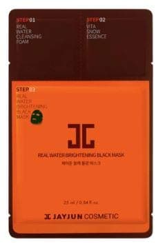 JAYJUN 3 Step Real Water Brightening Mask 1's - Soft Bubbles Thoroughly Remove Skin Waste and Makeup Residue and its moisturizing Ingredients Keep Your face Moist Even After Cleansing.