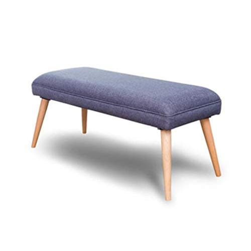 YCSD Mid Century Modern Fabric Ottoman,Solid Wood Legs,Change Shoe Bedroom Bed End Stool,38x15.7x17inch (color : Dark gray)