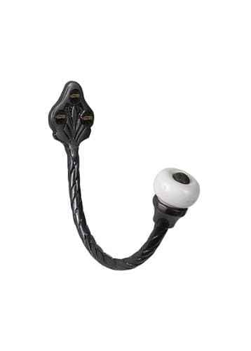 Brass Elegans BE-406DBZ Rope Design Single Robe or Coat Hook with Porcelain Accent, Dark Bronze Finish