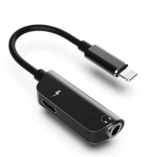 Adapter Headphone for iPhone Adapter 3.5mm Jack Earphone Adapter About 2 in 1 Accessories Charger Cables Charge & Audio Compatible with iPhone X/XS/XS MAX/XR/ 8/ 8Plus/ 7/7 Plus Music and Charge