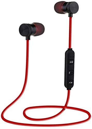 TECHNICAL SELLER Asus ZenFone Max Pro M2 Compatible Magnetic Bluetooth Earphones with Mic and Bluetooth Enabled for All Android and iOS Phones/Tablets (Red)