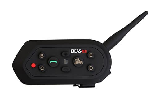 Eroboo EJEAS E6 BT Motorcycle Helmet Bluetooth Intercom 1200m Full Duplex Talking Headset Interphone Waterproof IP65 Walkie-Talkie System 6 Riders for MP3 Player GPS