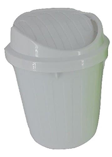 Desktop Mini Trash Can Rubbish Bin with Swing Lid (WHITE)