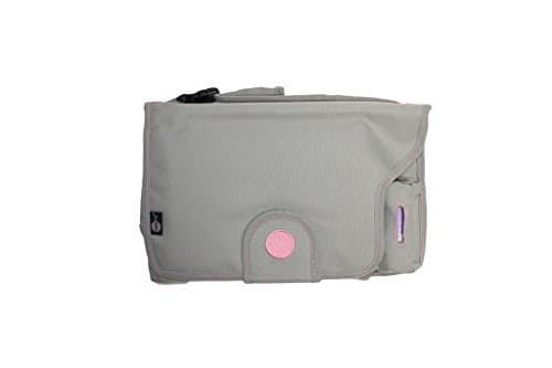 Safe Fit Deluxe Diaper Changer with Extra-Large Changing Pad &amp; Disposable Diaper Bags (Grey &amp; Pink) by SafeFit