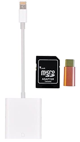 HEDGO Trail &amp; Game Camera Viewer Lightning to SD Card Camera Reader for Android iPhone 5/5s/6/6s/6 Plus/7/Plus/iPad Mini/Air/Pro with Free Micro SD Card Adaptor (Android+IOS)