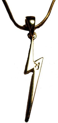 Playboy Lightning Bolt Necklace (Small, Gold)