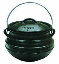 Best Duty Cast Iron Plat (Flat) Potjie Size 1 - Include complementary Lid Lifter Knob ($9.95 value) by Best Duty