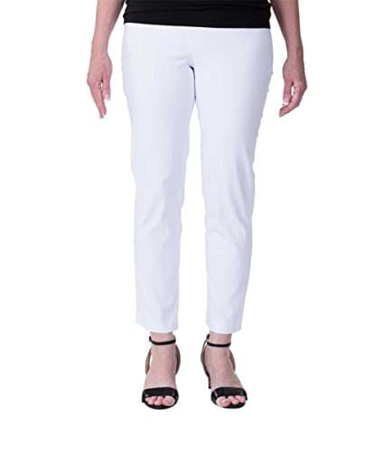 Amy Alder Womens Slimming Pull-On Ankle Pants, White, Size 12