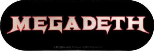 Megadeth - Grey Logo with Red Outline on Rectangle - Sticker / Decal