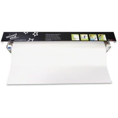 Wizard Wall Dry Erase, Reusable Static Cling Sheets System, 27.5" x 25', White (WZW-27525SBW) by Wizard Wall