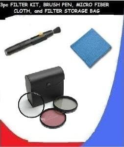 Nikon D200 High Grade Multi-Coated, Multi-Threaded, 3 Piece Lens Filter Kit (72mm) Made By Optics + DIGI Microfiber Cleaning Cloth + Pro Lens Cleaning Pen.