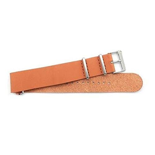 Leather 22mm Orange Soft One Piece Watch Strap