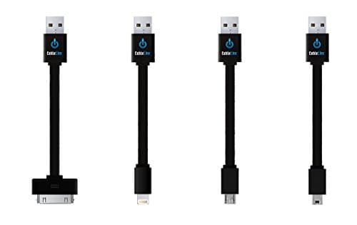 CableLinx Value Pack of 4 USB Charge and Sync 3.5" Cables - Black