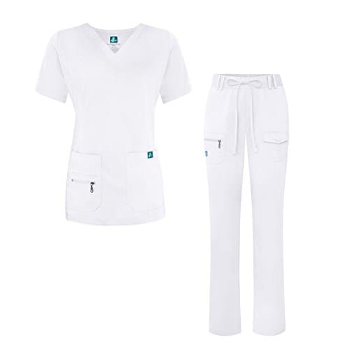 Adar UniformsAdar Pro Breakthrough Plus Scrub Set For Women - Enhanced V-Neck Top & Multi Pocket Pants - Petite/Tall