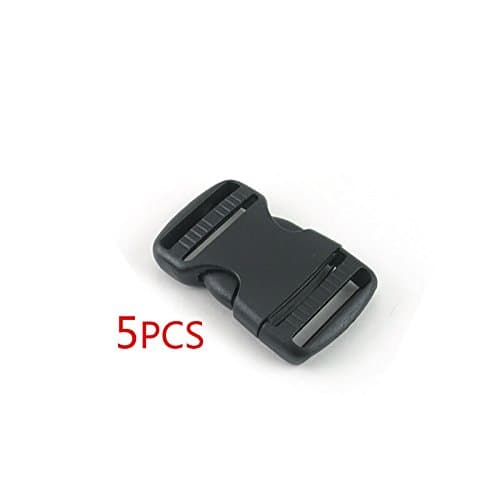 shouldbuy Black Plastic Side Quick Release Buckle Clip Cord Strap Backpack Bag Replacement (5 PCS)