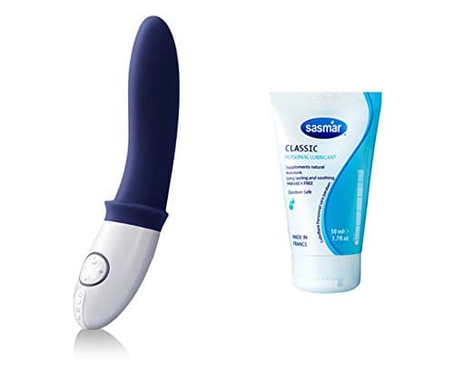 Bundle Kit-LELO BILLY Deep Blue+FDA Approved Sasmar Classic Water-Based Personal Lubricant 1.7 Fl.oz Made in France+Free with 2 AfterGlow Cleansing Tissue