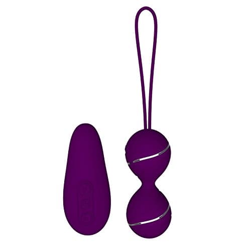 Powerful Silicone Massager Ball with Wireless Remote Control - 7 Kinds of Massager Mode - USB Charging - Perfect Match to Relaxing Yourself (Purple)