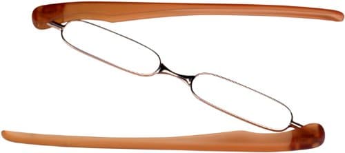 Panini II Single Vision Half Frame Folding Reading Glasses, Saddle, +2.50