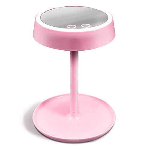 CoolDigital Makeup Mirror with Rechargeable LED Light Touch Switch 2 in 1 Rotating Adjustable Brightness Adjustable Lamp