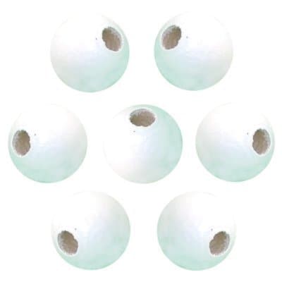 8mm Round Wood Beads (50pc) - White