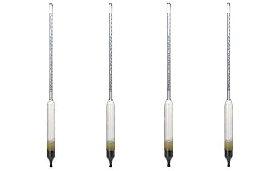 Kimble Chase 52110-1012 Precision Specific Gravity Hydrometer, Graduated from 1.000 Degree-1.220 Degree SG (4-(Pack))