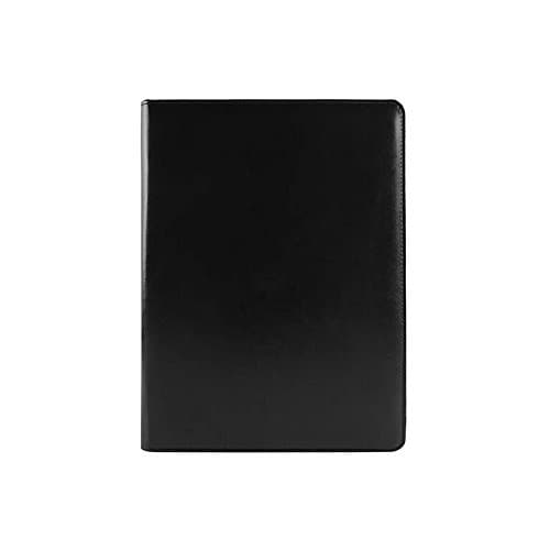 Business Professional Portfolio Multi-Function PU Leather File Folder- Interview/ Legal Expandable Document Organizer & Business Card Holder & Writing Pad, by Annco Design and Production (Black)