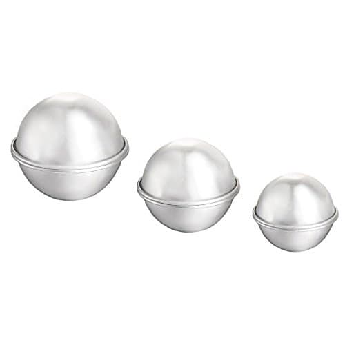 3 Sets DIY Bath Bomb Molds Soap Making Kit Soap Moulds Perfectly Round, Make Your Own Lush &amp; Fizzy Bath Balls(3 sizes 6 pieces)