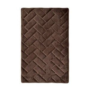 Chocolate Brown Memory Foam Bath Mat/rug : Brick Design, Spa Soft Microfiber, Non Skid Backing (17" X 24")