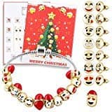 Ammon Lowen DIY Jewelry Set Beaded Stackable Bracelets and Ear Studs for Women Girls Kids Advent Countdown Calendar Charm Box