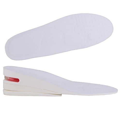 Y2C Women's 3-Layer Height Increase Elevator Shoes Insoles (Approx 2.4 inches) White 5-8.5 and Random Gift