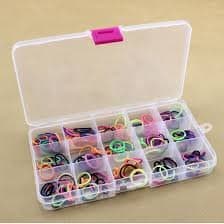 Adjustable Clear 15 Compartment Jewelry Bead Organizer Box Storage Container (15 Grids)