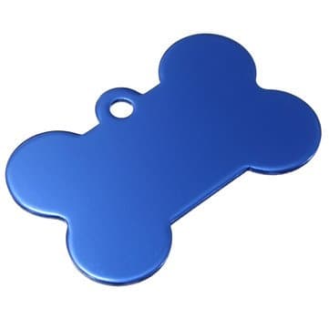 1pcs Pet Cat Dog ID Tag Personalized Bone Shape Pet Name ID Tags Collar (Blue) by DomStore
