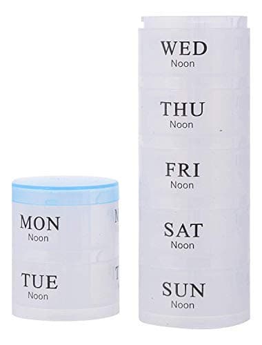 Premsons® 7 Day Mini Compact Round 2 Section Pill Box (Colours May Vary)