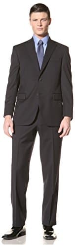 Jack Victor Studio Men's 2-Button Wool Suit, Navy, 42R US