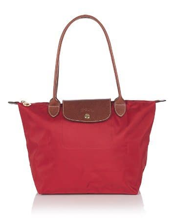 Longchamp Le Pliage Medium Tote/Shoulder bag (Medium Short handle, Red)