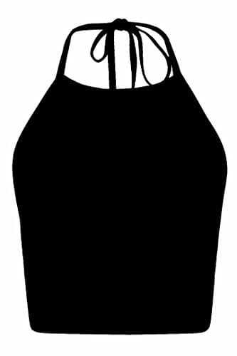 Womens Plain Halter Neck Crop Top