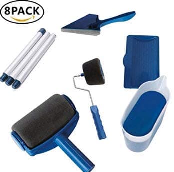 Whobabe Multi-Function Roller Brush 8 Sets of Paint Brushes Roller Belts Wall Ceiling Decoration