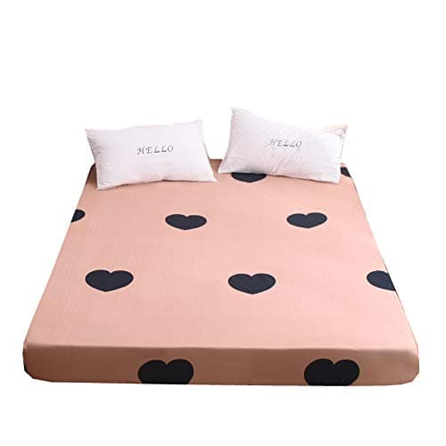 Zhiyuan Heart Pattern All Round Microfiber Fitted Sheet, Single, Light Salmon