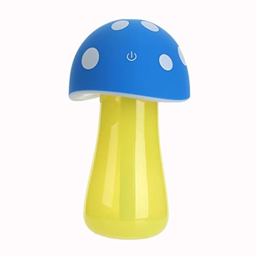 Moonfully Aromatherapy Essential Oil Diffuser, Mushroom Cool Mist Armor All Air Fresheners Atomizer Led Flash Light Home Decor (Blue)