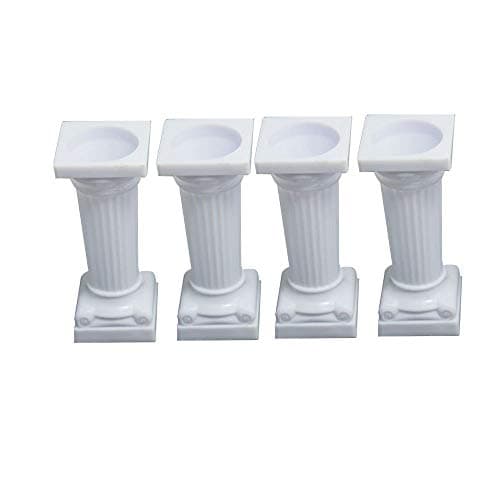 4pcs 7.5cm Multi-layered Cake Roman Column Support Stand Decor Pillars DIY White S