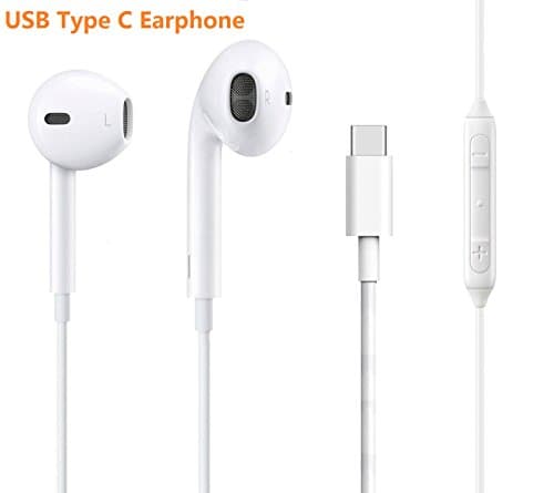 USB Type C Earphone, Monoy Type C Earbud Headphone Headset with Mic and Volume Control, Wired In-Ear Extra Bass Noise Cancelling Earphones for Google Pixel 2 Not fit Google Pixel 2 XL (Type-C Earbuds)