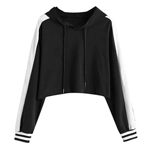 NOMENI Women's Sweatshirt Pullover Short Long Sleeve Print Solid Color O-Neck Hoodie Pullover Casual Top Hoodie