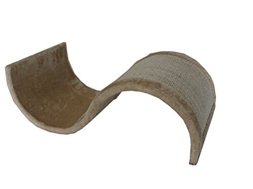 Hiding Cat Tree 7" Pet Scratch and Slide Wave Board Scratcher for Cats Kittens- Scratching Wave (Beige)