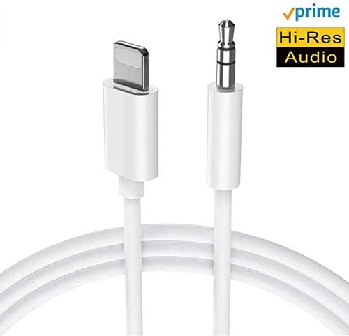 Aux Cable for iPhone 3.5mm Premium Auxiliary Audio Cable 3Ft,Tablets MP3 Players Car Aux Cord Female Compatible for iPhone 6/X/XS/XS Max/XR/8/8 P7/7 Plus Support All iOS (White)