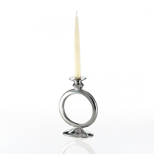 Lunares Polished Silver "O" Candle Holder - Medium