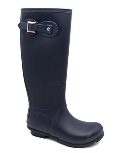MS2901 Navy Ladies Smooth Rain Boots Size 9